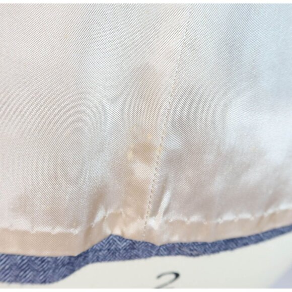 Vintage PENDLETON Herringbone Virgin Wool Two Button Blazer Size 2 Navy Blue - Picture 9 of 9